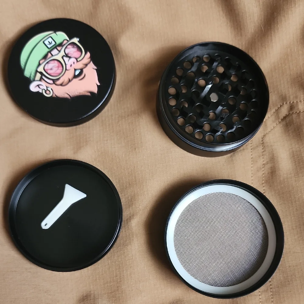 Black Herb and Spice Grinder with Leprechaun Design